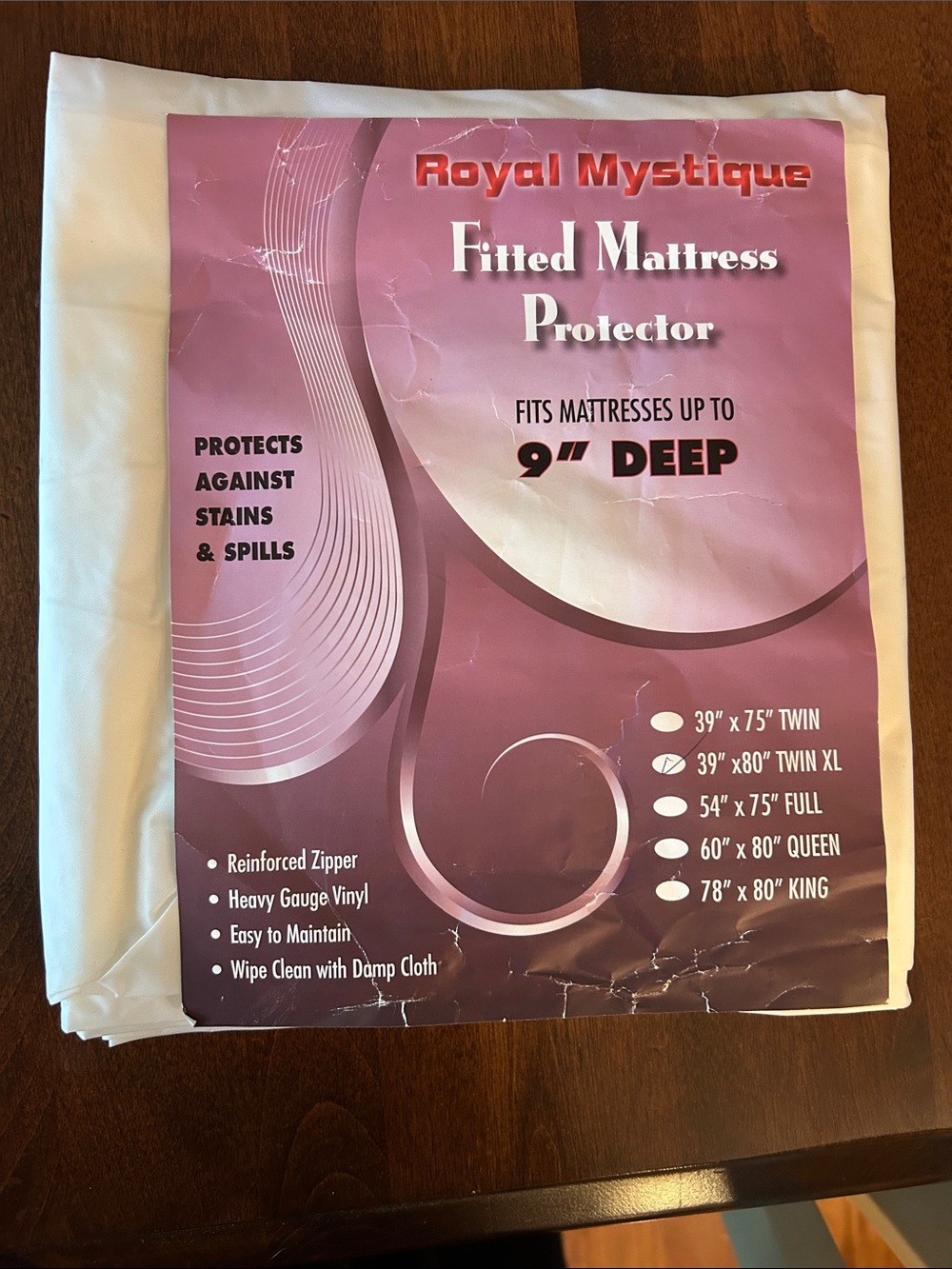 Mystique Boutique White Fitted Mattress Protector Twin XL brand new - unused